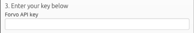 Forvo API key field